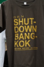 T-shirts for sale with demonstration slogans